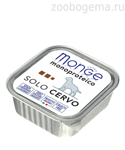 Monge Dog Monoprotein Solo консервы для собак паштет из оленины 150г - фото 5261
