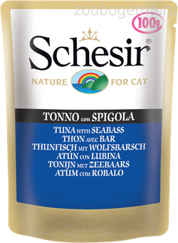 "Schesir" консервы для кошек ТУНЕЦ+ОКУНЬ 100гр - фото 5293