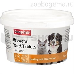 Пивные дрожжи Brewers Yeast Tablets с чесноком для кошек и собак - фото 5591