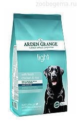 Arden Grange LIGHT для взрослых собак диетический с курицей и рисом - фото 5775