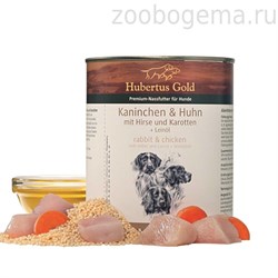 Hubertus Gold® кролик с курицей и морковью 800 гр. 1/6 - фото 6272