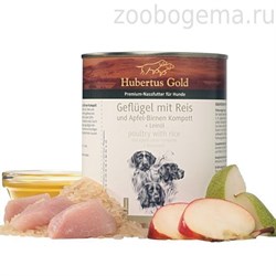 Hubertus Gold® мясо птицы с рисом, яблоками и грушей 800гр - фото 6273