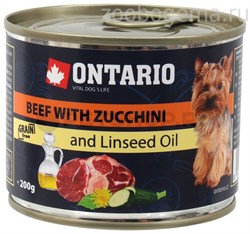Ontario консервы для собак малых пород: говядина и цуккини - фото 6789
