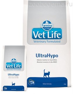 Вет Лайф сухой корм для кошек при аллергии /VET LIFE NATURAL DIET CAT ULTRAHYPO 400 гр - фото 7030