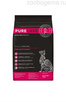 PureLuxe для нормализации веса кошек с индейкой и лососем, 400гр - фото 7183