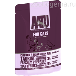 Паучи для кошек  Курица и Перепел (AATU FOR CATS CHICKEN & QUAIL) WACCQ85 | AATU FOR CATS CHICKEN & QUAIL | 0.085kg | SKU: 20896 | AATU Консервы - фото 7266