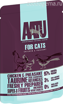Паучи для кошек Курица и Фазан (AATU FOR CATS CHICKEN & PHEASANT) WACCP85 | AATU FOR CATS CHICKEN & PHEASANT | 0.085kg | SKU: 20894 | AATU Консервы - фото 7269