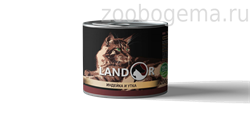 LANDOR Влажный корм для взрослых кошек индейка с уткой - фото 8207