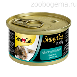 GIMCAT ShinyCat Консервы для кошек «Цыпленок с креветками» - фото 8228