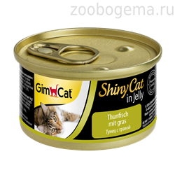 GIMCAT ShinyCat Консервы для кошек «Тунец с травой» - фото 8230