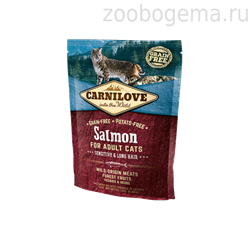 Carnilove 400г Salmon for Adult Cats – Sensitive & Long Hair д/взросл.кошек, лосось 512294 - фото 8249