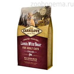 Carnilove 2кг Lamb & Wild Boar for Adult Cats – Sterilised д/кастрир.котов, ягненок и дик.кабан 5123 - фото 8252