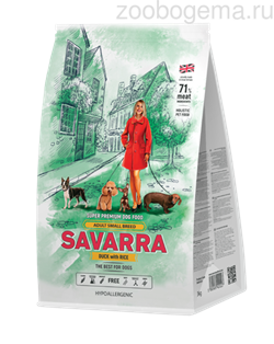 SAVARRA Adult Dog Small Breed Сухой корм для взрослых собак мелких пород 3кг Утка/рис - фото 8470
