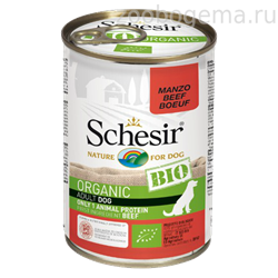 Schesir Bio консервы для собак, говядина 400 гр - фото 8513