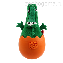 GIGWI Крокодил в яйце неваляшка с пищалкой - фото 8580