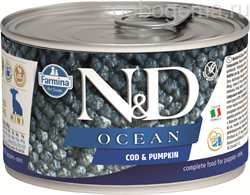 Н&Д влажный корм для щенков океан, треска и тыква мини /N&D DOG OCEAN COD & PUMPKIN PUPPY MINI, 140 гр - фото 8644