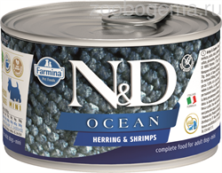 Н&Д влажный корм для собак океан, Сельдь и креветки мини /N&D DOG OCEAN HERRING & SHRIMP MINI, 140г - фото 8646