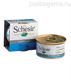 "Schesir" консервы для кошек ТУНЕЦ В СОБСТВЕННОМ СОКУ 85 гр - фото 8673
