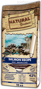 Natural Greatness Salmon Recipe Sensitive Adult Medium & Large сухой корм для собак 18 кг - фото 8791