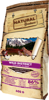 Natural Greatness Wild Instinct сухой корм для кошек 0,6 кг - фото 8807