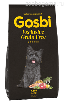 Корм Госби Грейн фри для собак мелких пород 2 кг / GOSBI EXCLUSIVE GRAIN FREE ADULT MINI 2 kg - фото 8837