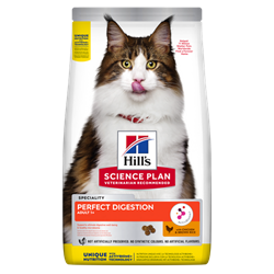 Hill's SP Perfect Digestion сухой корм с курицей для кошек, идеальное пищеварение 1,5 кг - фото 9450