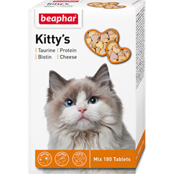 Beaphar Kitty's MIX комплекс вит. для кошек таурин, биотин, протеин, сыр 180 таб. - фото 9500