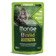 Monge Cat BWild Grain Free паучи из мяса дикого кабана с овощами для стерилизованных кошек 85 гр