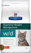 Hill's PD w/d Digestive Сухой диетический корм для кошек при поддержании веса и сахарном диабете, с курицей 1,5 кг