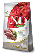 N&D Quinoa NEUTERED ADULT MINI Н&Д Полнорационный сухой корм для взрослых стерилизованных/кастрированных собак мини пород с уткой 2,5 кг