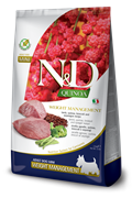 N&D Quinoa WEIGHT MANAGEMENT LAMB MINI Н&Д Полнорационный диетический сухой корм для взрослых собак мини пород, рекомендуемый для снижения массы тела с ягненком, киноа, брокколи и спаржей 800 гр