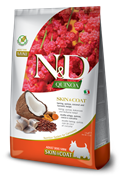 N&D Quinoa SKIN & COAT HERRING MINI Н&Д Полнорационный диетический сухой корм для взрослых собак мини пород, рекомендуемый при пищевой непереносимости с сельдью и киноа 2,5 кг