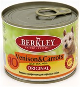 BERKLEY №10 Оленина с морковью консервы для взрослых собак 200 г
