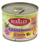 BERKLEY № 5 Кролик с лесными ягодами консервы для взрослых кошек 200 г