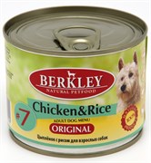 BERKLEY №7 Цыплёнок с рисом консервы для взрослых собак 200 г