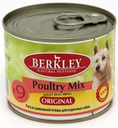 BERKLEY №9 Рагу из домашней птицы консервы для взрослых собак 200 г