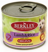 BERKLEY №2 Ягненок с рисом консервы для щенков 200 г