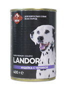 LANDOR Индейка с черникой консервы для взрослых собак всех пород 400 г