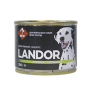 LANDOR Перепелка с потрошками консервы для взрослых собак всех пород 200 г