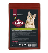 LANDOR INDOOR ADULT Индейка с ягненком сухой корм для взрослых домашних кошек 400 г
