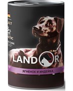 LANDOR Ягненок с индейкой консервы для взрослых собак всех пород 400 г
