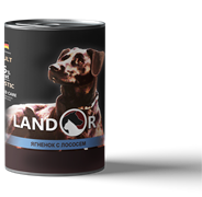 LANDOR Ягненок с лососем консервы для взрослых собак всех пород 400 г 