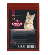 LANDOR SENSITIVE ADULT Индейка с уткой сухой корм для взрослых кошек с чувствительным пищеварением 400 г