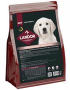 LANDOR MEDIUM & MAXI JUNIOR Индейкой и утка сухой корм для щенков и юниоров средних и крупных пород 1 кг