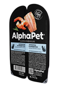 ALPHAPET Влажный полнорационный корм для взрослых стерилизованных кошек с анчоусами и креветками в соусе, 80 гр