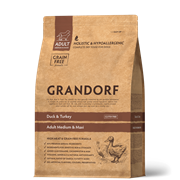 GRANDORF DOG Duck&Turkey MED&MAXI (утка с индейкой для собак средних и крупных пород) 3 кг. GRANDORF DOG Duck&Turkey MED&MAXI (утка с индейкой для собак средних и крупных пород) 3 кг.