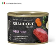 Консервы для собак GRANDORF FRESH Паштет из говядины с цукини и морковью 200 г Консервы для собак GRANDORF FRESH Паштет из говядины с цукини и морковью 200 г