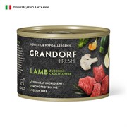 Консервы для собак GRANDORF FRESH Паштет из ягненка с цукини и цветной капустой 200 г Консервы для собак GRANDORF FRESH Паштет из ягненка с цукини и цветной капустой 200 г