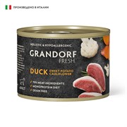 Консервы для собак GRANDORF FRESH Паштет из утки с бататом и цветной капустой 200 г Консервы для собак GRANDORF FRESH Паштет из утки с бататом и цветной капустой 200 г