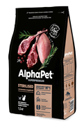 AlphaPet Superpremium / Сухой полнорационный корм с ягненком и индейкой для взрослых стерилизованных кошек и котов3кг